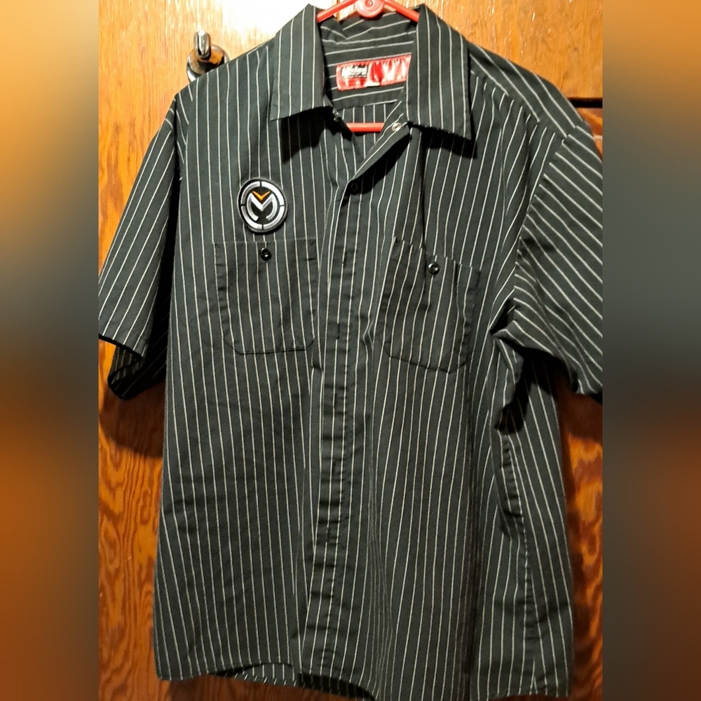 Moose Racing Throttle Threads Black/White Striped Men's Shirt
